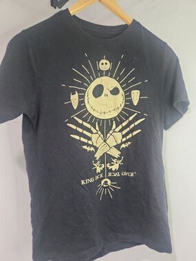 black Disney The Nightmare Before Christmas graphic t-shirt XL "King Jack"F81